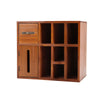 Home Office Retro Wooden Desktop Tidy Stationery Pen Organiser Holder Tissue Box