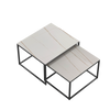 2X Marble Rectangle Nesting Table Scratchproof Coffee Table Living Room Kitchen