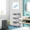 Storage Unit Basket Chest of Drawers Wicker Bathroom Furniture Shelf Cabinet