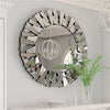 Large Round Decorative Sunburst Hanging Accent Mirror Geometric Art Boho Decor