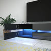 177CM Large TV Unit Stand Cabinet High Gloss Drawers Matt Body LED Lights UK