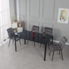 Glass Dining Table and 2 / 4 Grey Chairs Optional Lounge Office Home Furniture