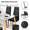 6PCS Kitchen Dining Chairs PVC Leather High Back Dining Chairs w/ Padded Seat