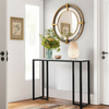 Heavy Real Stone Console Table Hallway Entryway Table Steel 3-Legs Support Desk
