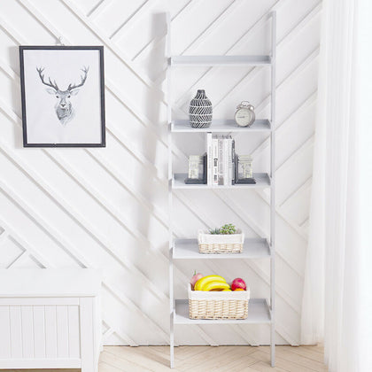 Ladder Shelving Unit 5 Tier Plant Pot Display Stand Book Shelf Wall Storage Rack