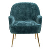 Crushed Velvet Upholstered Armchair Nordic Gold Metal Leg Sofa Chair Living Room