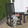 Outdoor Rocking Chair Wooden Frame Porch Chair Garden Balcony Backyard Black