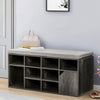 Wooden Shoe Bench with Cushion Shoes Storage Bench Padded Seat Shelves Drawers