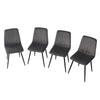Glass Dining Table and 2 / 4 Grey Chairs Optional Lounge Office Home Furniture