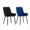 Pair of Dining Chairs Velvet Padded Seat Metal Leg Restaunt Chairs Multicolor