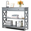 3-Tier Console Table X-Design Hallway Storage Cabinet Sofa Side Table W/ Drawer