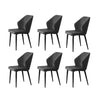 2/4/6pcs Dining Chairs Set Faux Leather Seat Back Metal Legs Kitchen Chair