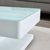 White High Gloss Coffee Table Rectangle Glass Living Room Table Furniture Modern