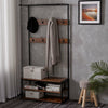 Industrial Coat Rack Shoe Bench Hall Tree Entryway Clothes Storage Shelf w/ Hook