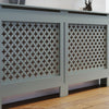 Radiator Cover Extra Large Grey Painted MDF Wood Cross Grill Heating Cover Home