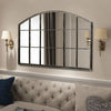 Rectangle Arched Window Mirror Durable Metal Frame Wall Mount Home Hallway Decor