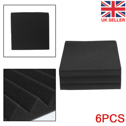 6Pcs Acoustic Wall Panels Sound Proofing Foam Pads Studio Treatments Tool UK