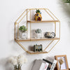 Wall Mounted Geometric Octagon Floating Shelf Storage Rack Living Room Bedroom