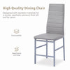 4pcs Grey Faux Leather Dining Chairs Metal Legs w/ Footrest Dining Room Kitchen