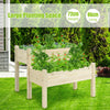 Raised Garden Bed 2-Tier Fir Wood Elevated Planter Flower Herb W/ Drain Holes