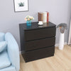 Modern Bedside Table Cabinet w/3 Drawers Nightstand Bedroom Furniture Storage