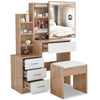 Dressing Table With 4 Drawers Mirror Stool Set Bedroom Makeup Desk Vanity Table