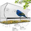 Strong Window Bird Feeder Acrylic Table Hanging Feeder Station w / Dry Seed Tray