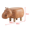 Hippo Faux Leather Animal Stools Footstools Ottomans Kids Gift Toy Brown / grey