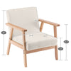 Modern Wooden Single Seater Sofa Living Room Accent Chair Beige Fabric Armchair