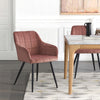 Set of 2 Velvet Dining Chairs Armchairs Kitchen Dining Room Furniture Retro New