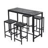 5Pcs Bar Table Stools Set 4 Bar Stools for Breakfast Pub Counter Small Apartment