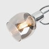 Chrome Ceiling Light Fitting 3 Way Swirl Smoked Glass Shades Lampshade LED Bulbs