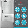AQUALUX Revisible Shower Screen For Baths, 1500mm High x 800mm Wide - 5mm Glass