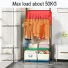 Portable Rolling Clothes Rail Metal Dual-bar Garment Rack Stand Corner Boutique