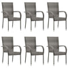 7 Piece Garden Dining Set Poly Rattan Grey D3I9