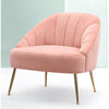 Upholstered Armchair Scalloped Sofa Lounge Fireside Oyster Tub Chair Velvet Pink