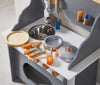 2024 Wooden Pretend Play Kitchen W/ Utensil Toy Kids Cooking Role Play Set Gift