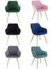 1x Dining Chair Velvet Seat Padded Breakfast Armchair w/ Backrest Kitchen Lounge