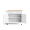 Rolling Kitchen Island w/ 2 Drawers Storage Trolley Utility Cart w/ Towel Rack