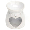 SET OF 2 HEART CERAMIC OIL BURNER MELTS WAX CANDLE TART TEA LIGHT AROMA LAMP