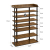 7 Tier Shoe Rack Vertical Tall Storage Shelf Unit Cabinet Organizer Rustic Brown