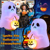 4 FT Halloween Inflatable Colorful Dimming Ghost Holding Pumpkin Blow-up Ghost