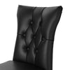 2/4 PCS Black Faux Leather Dining Chairs Set Curved High Back Button Padded Seat