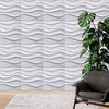 Matt White 3D Tile Wave Style Ceiling Panel Wall Panels Cladding Board Wallpaper