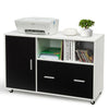 Mobile File Cabinet Modern Wood Floor Standing Cupboard with Drawer Home Office