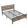 Industrial King Size Bed Frame Metal Platform Bed with Headboard and Footboard