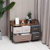 Fabric Chest of Drawers 5-Drawer Dresser 2-tier Storage Organizer Unit Bedroom