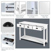 3 Drawers Console Table Hallway Storage Cabinet Sofa Side Table W/ Storage shelf