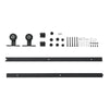 Modern 6ft Sliding Door Track Barn Door Hardware Set Kit Single Door Black