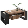 Wooden Coffee Table With Storage Drawer and Shelf Modern Living Room Furniture